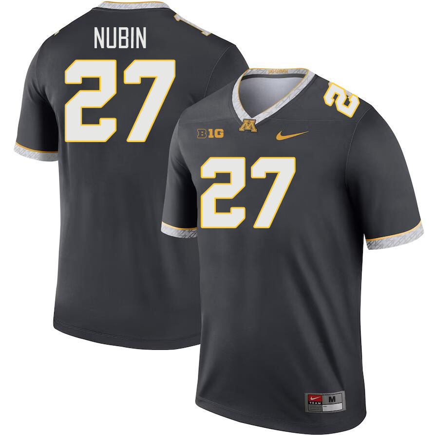 Men #27 Tyler Nubin Minnesota Golden Gophers College Football Jerseys Stitched-Charcoal - Click Image to Close